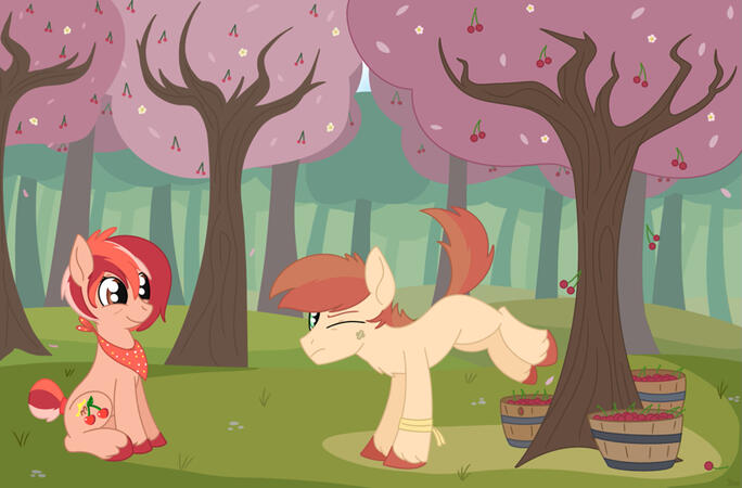 Cherry farm illustration FiM style