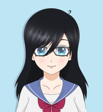 School girl anime style